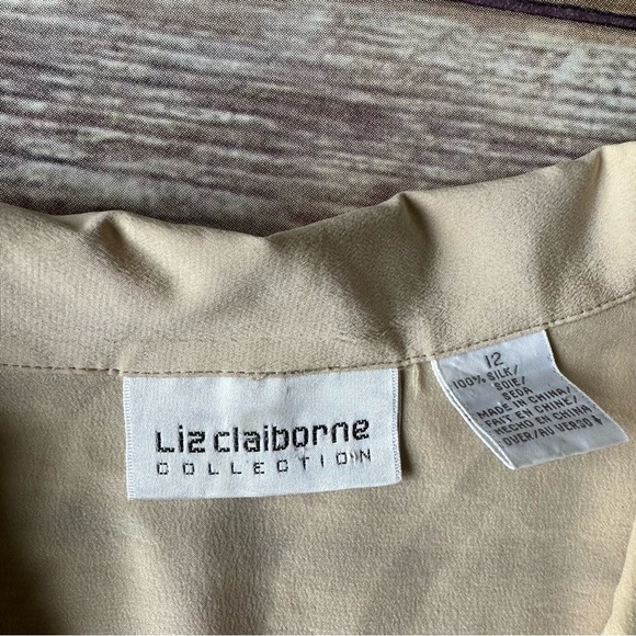 Vintage Liz Claiborne Collection 100% Silk Blouse Butter Yellow Sz 12 - Picture 4 of 5